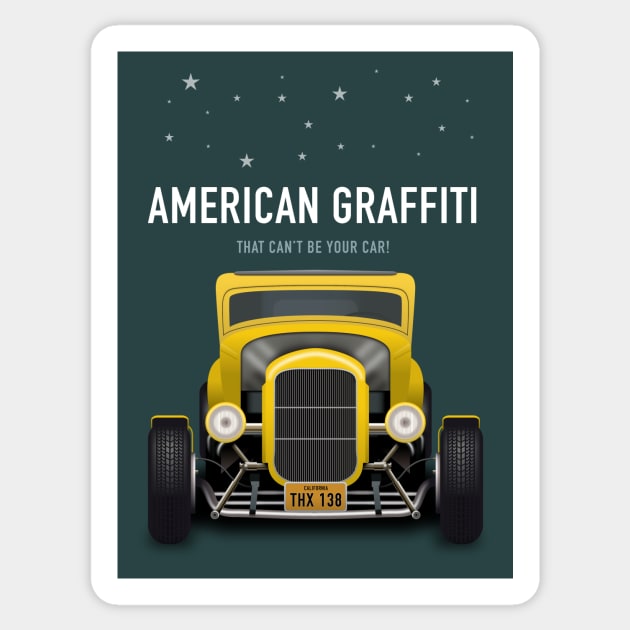 American Graffiti - Alternative Movie Poster Sticker by MoviePosterBoy